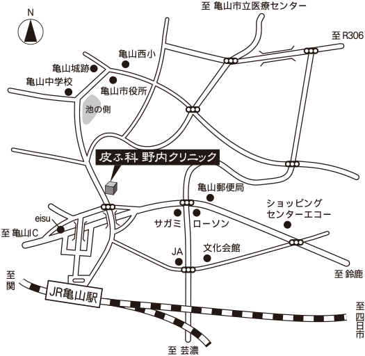 皮ふ科野内クリニック 地図　Nobuhiro Nouchi